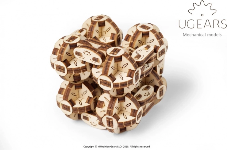 Ugears 3D dřevěná mechanická skládačka Flexi kostka