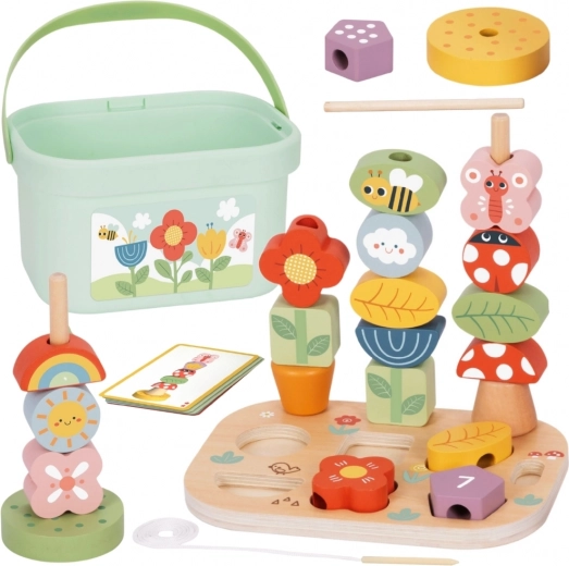 dřevěný vzdělávací box 5v1 magic garden od Tooky Toy