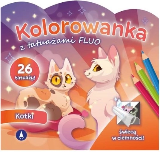 Fluo omalovánky s tetováním kočičky