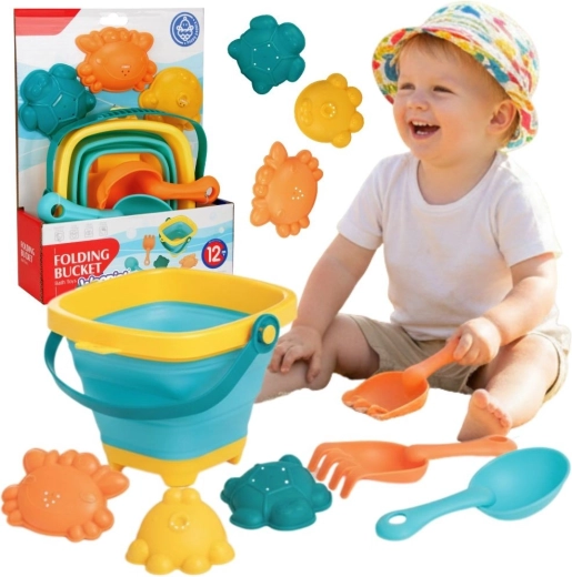 Woopie Baby skládací kyblík s nářadím a formičkami do písku