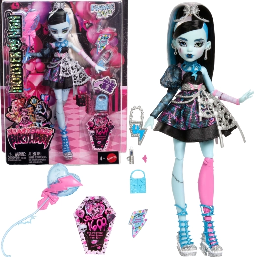 Monster High Frankie Stein Strašidelně sladké narozeniny panenka 27 cm s doplňky