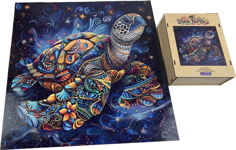 Dřevěné puzzle mořská želva