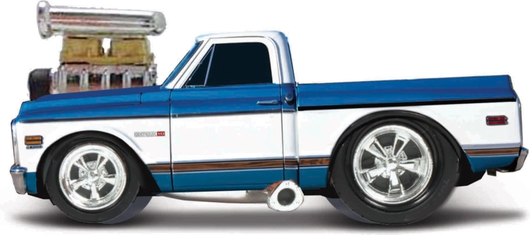 Maisto Muscle Machines Chevrolet C10 Pickup 1972 modro-bílý 1:64