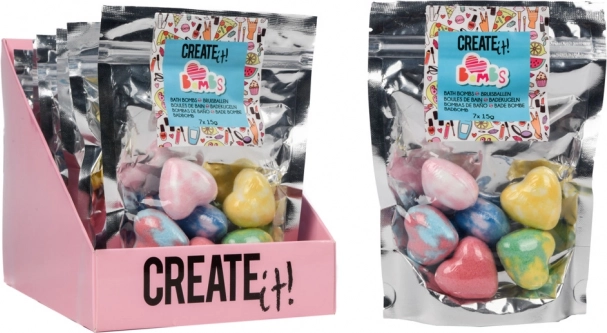 Šumivé bomby do koupele srdíčka 7 ks