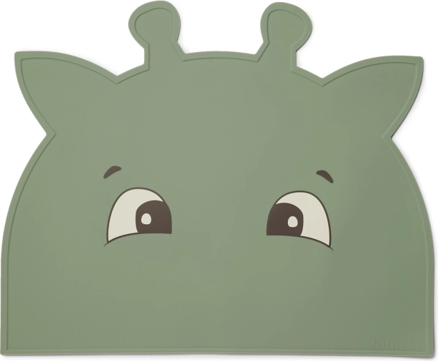 NuuRoo Albert silikonové prostírání Giraffe Dusty Green