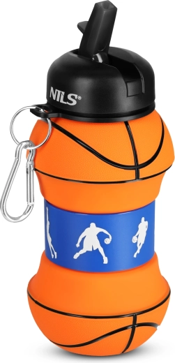 NILS Camp skládací silikonová láhev basketbal 550 ml