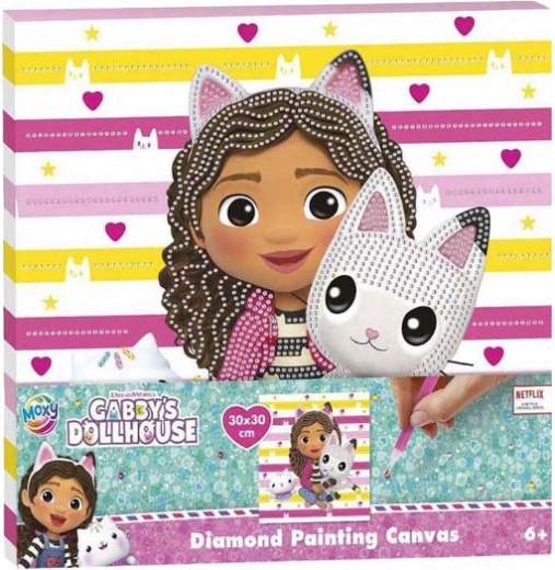 Diamantová mozaika Gabby’s Dollhouse – koci domek 30 × 30 cm