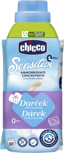 Chicco aviváž Baby Sensitive Sladký pudr 750 ml + vlhčené ubrousky 72 ks zdarma