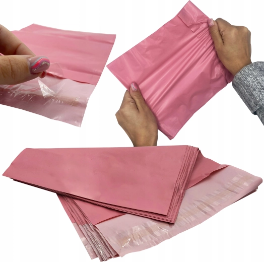 Růžové poštovní obálky z polyetylenu 4XL 450 × 550 mm, 50 ks