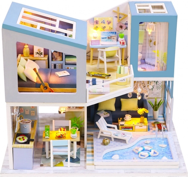 2Kids Toys miniatura domečku vila – Modrá