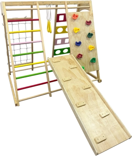 Lezecká stěna a oboustranná skluzná/šplhací deska