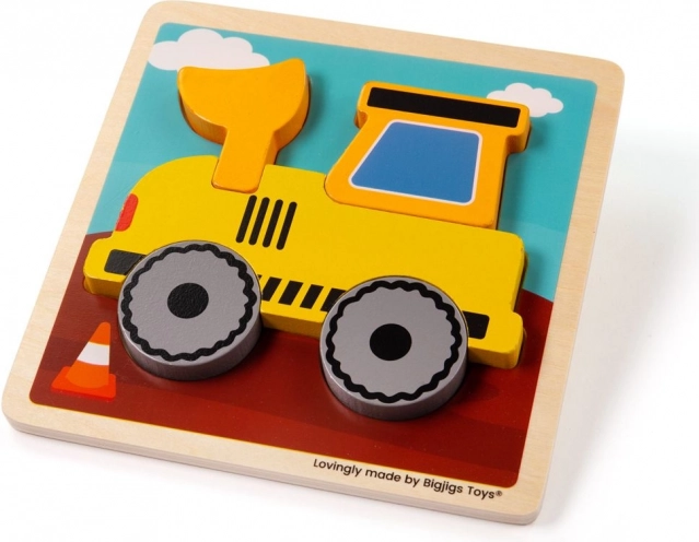 Vkládací puzzle bagr od Bigjigs Toys