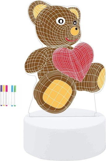 Vykreslovací lampička medvěd 19 cm