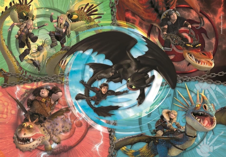 Clementoni puzzle Jak vycvičit draka 104 dílků