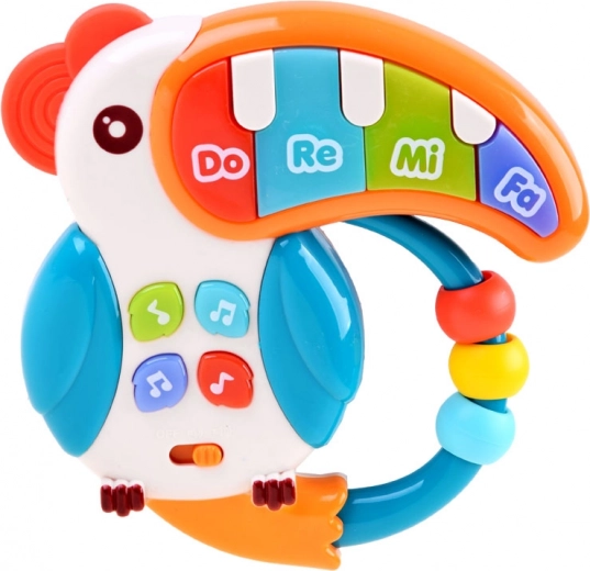 Svítící zobák a veselé zvuky