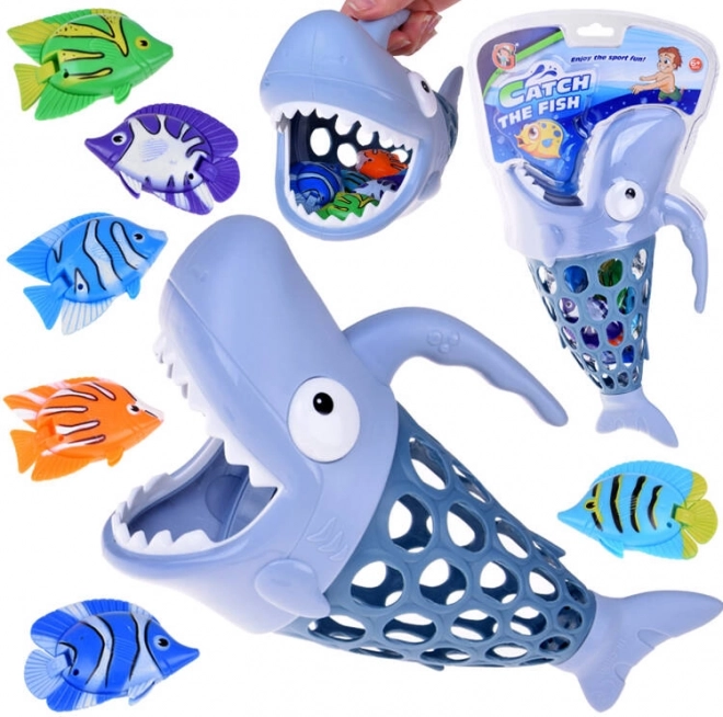 Chyť rybku – košíček ve tvaru žraloka do vody