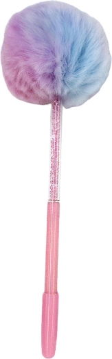 Kuličkové pero s ozdobnou bambulkou 17 cm - 1 kus