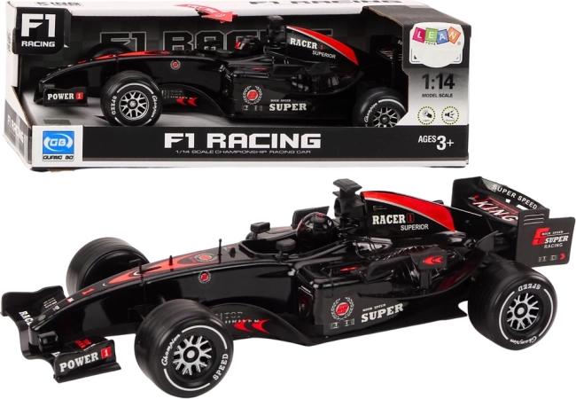 Závodní auto F1 s pohonem 1:14, černé, světla a zvuky