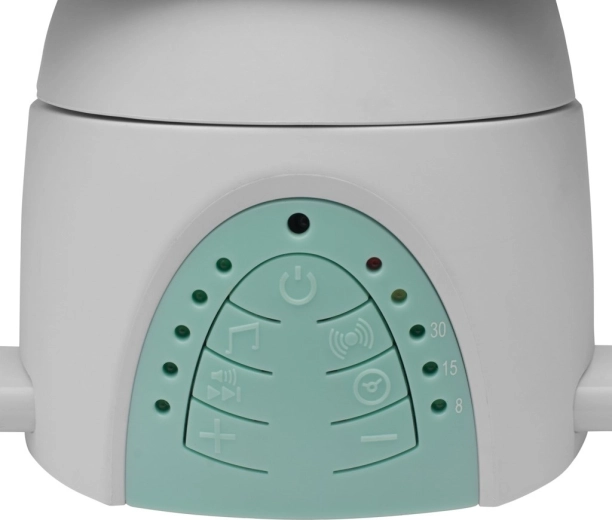 Hudba, časovač a 5 rychlostí houpání