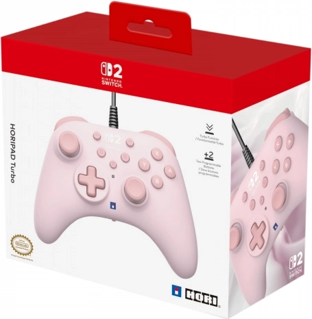 Drátový ovladač HORI Horipad Turbo pro Nintendo Switch v barvě Cozy Pink