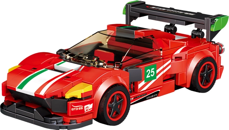 Stavebnice červené auto 16,5 cm - 1 kus