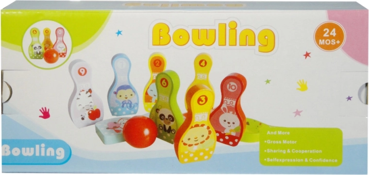 Dřevěná bowlingová sada pro děti