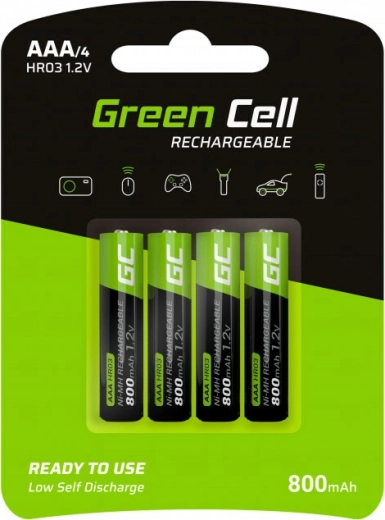 Green Cell AAA HR03 nabíjecí baterie 800 mAh, sada 4 ks