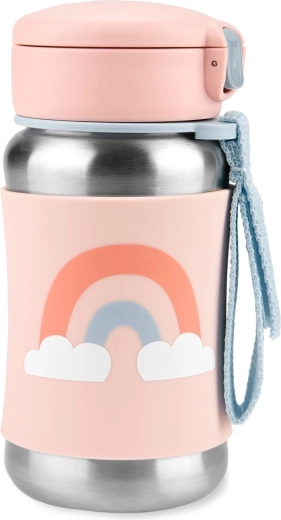 Skip Hop Spark Style nerezová láhev s brčkem duha 350 ml