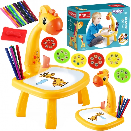 Projekční kreslicí stolek žirafa s fixy WOOPIE