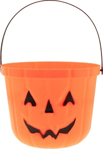 Wiaderko usměvavá dýně na Halloween 18,5 × 15 cm