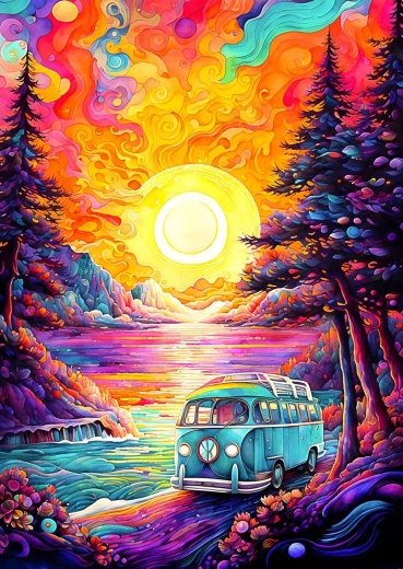 Enjoy puzzle život v dodávce na pláži 1000 dílků