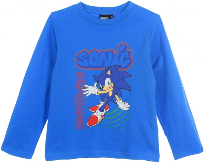 Modré bavlněné triko Sonic – Velikost: 98