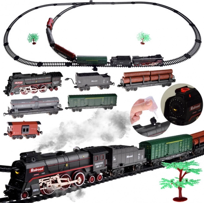 Elektrická vláčkodráha s kouřem a zvuky 185 × 99 cm