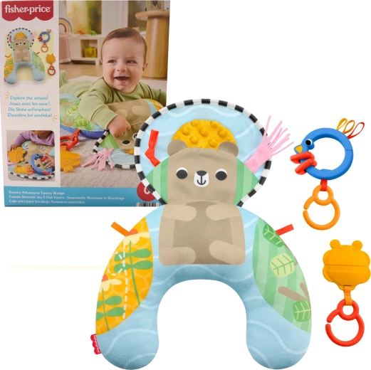 Fisher-Price smyslový polštářek pro miminka s hračkami k objevování