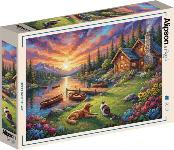 Alipson puzzle západ slunce nad jezerem 500 dílků