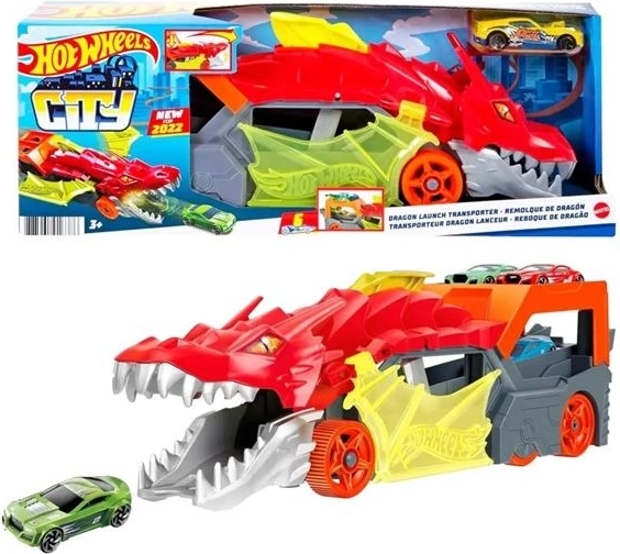 Hot Wheels City dračí transportér s vystřelovačem