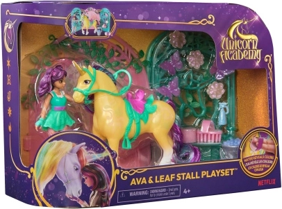 Unicorn Academy sada figurek Ava a jednorožec Leaf s bránou a doplňky
