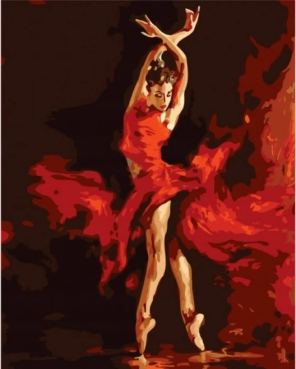 Diamantové vyšívání (diamond painting) ohnivý balet 30 × 40 cm