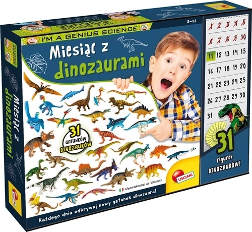 Lisciani I'm a genius měsíc s dinosaury – vzdělávací sada na 31 dní