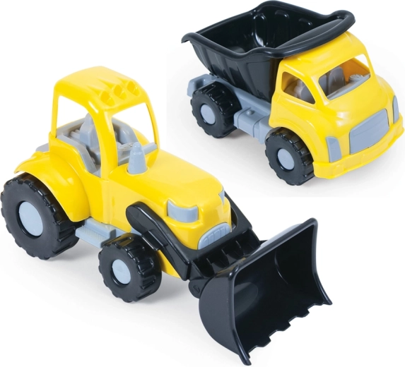Velký stavební set: sklápěč a čelní nakladač