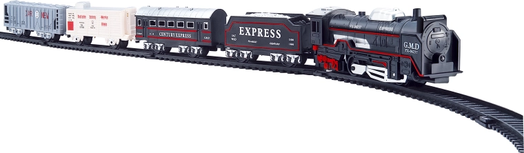 vlakový set s lokomotivou a vagóny, délka trati 210 cm