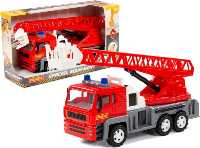 Hasičské auto Almaz s výsuvným žebříkem 70 cm – červené