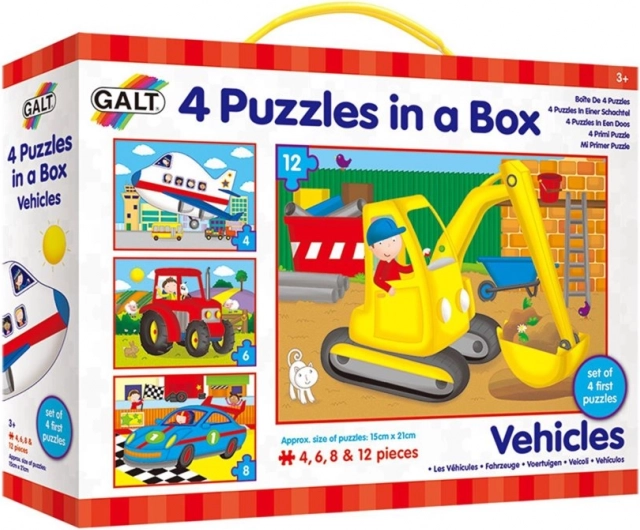 Galt puzzle dopravní prostředky 4v1 (4, 6, 8, 12 dílků)