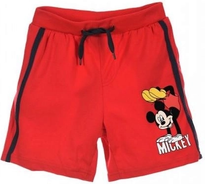 Červené bavlněné bermudy Mickey – Velikost: 98