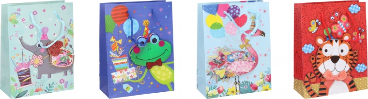Dárková taška S dětská 23 × 18 × 8 cm se zvířátky