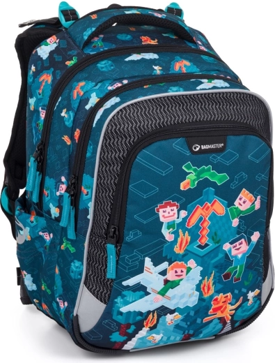 Bagmaster LUMI 24 E školní batoh – kostičkový svět
