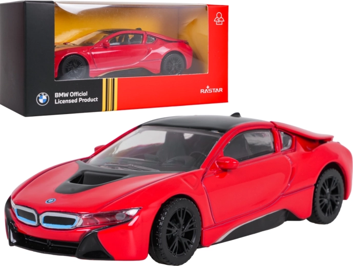 Kovový model auta BMW i8 RASTAR v měřítku 1:43 červený
