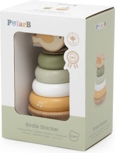 Viga Toys PolarB dřevěná skládací věž ptáček