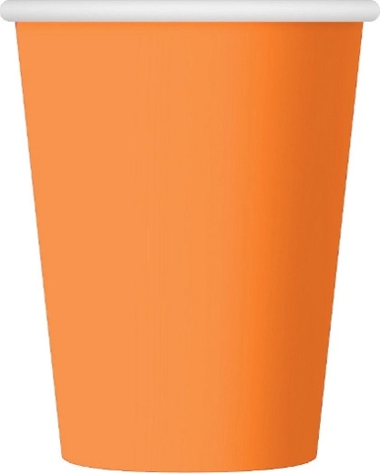 Oranžové papírové kelímky 6 ks