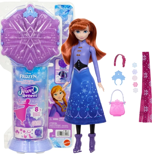 Mattel Disney Frozen jewel reveal panenka Anna na bruslích s doplňky
